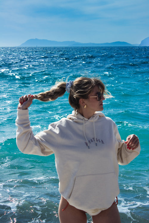 Sweat à capuche High tides cream