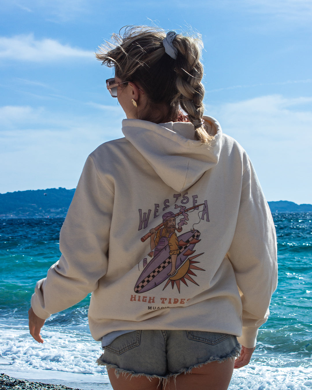 Sweat à capuche High tides cream